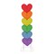 63&#x22; Stacked Rainbow Fabric Hearts with 60 LED Lights